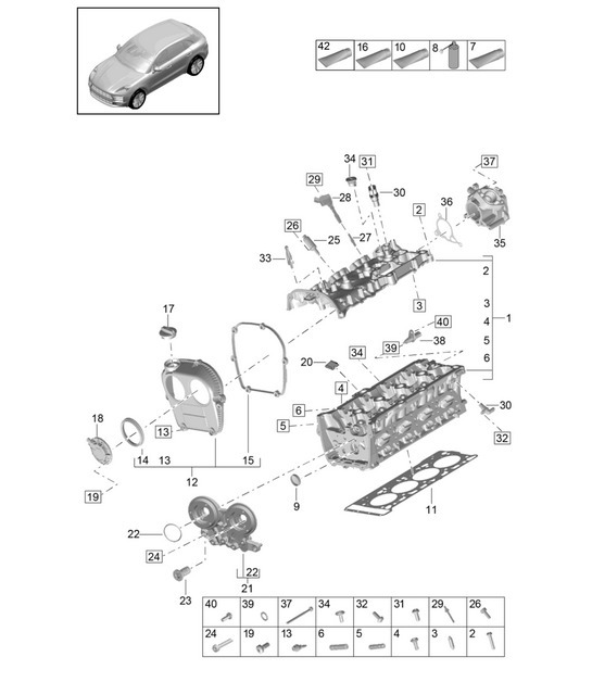 Diagram 103-010 Porsche 356B 1959-63 Motor