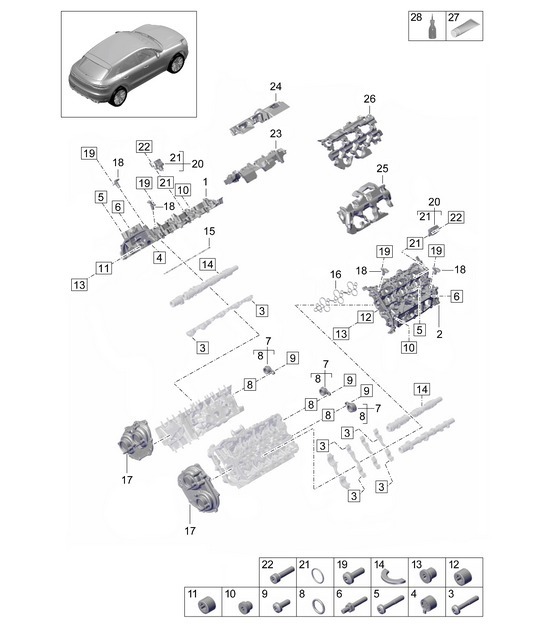 Diagram 103-055 Porsche Macan (95B) MK2 2019-2021 Engine