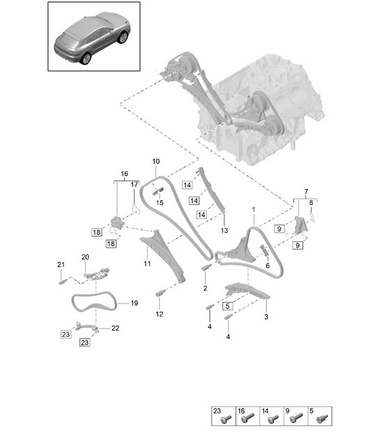 Diagram 103-150 Porsche Macan (95B) MK2 2019-2021 Engine