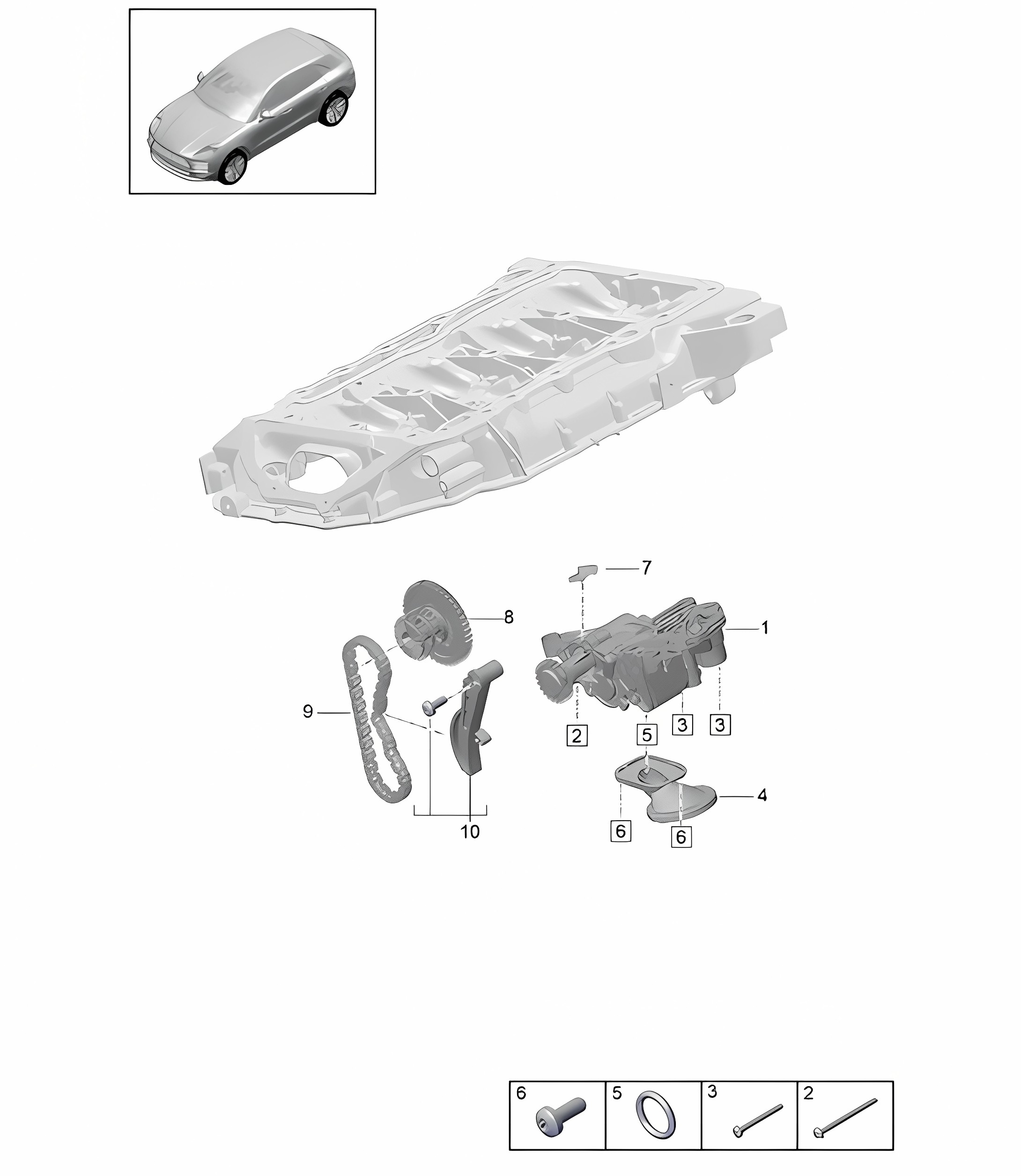 Oil pump - PR:T2G - 95B (II / III) Macan 2.0L 2019 - 2024