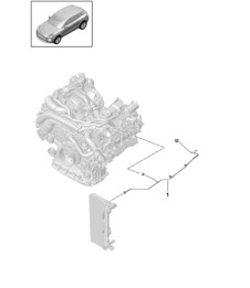 Système de refroidissement du liquide de refroidissement / Conduite de reniflard - PR:TV8 + GP2 - 95B (II / III) Macan 2.9L 2019 - 2024