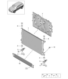 Kühlmittelkühler – Modell: DLZ, DLZB, DGR, DGRB, DGR, DGRC – 95B (II/III) Macan 2,9 l/3,0 l 2019–2024
