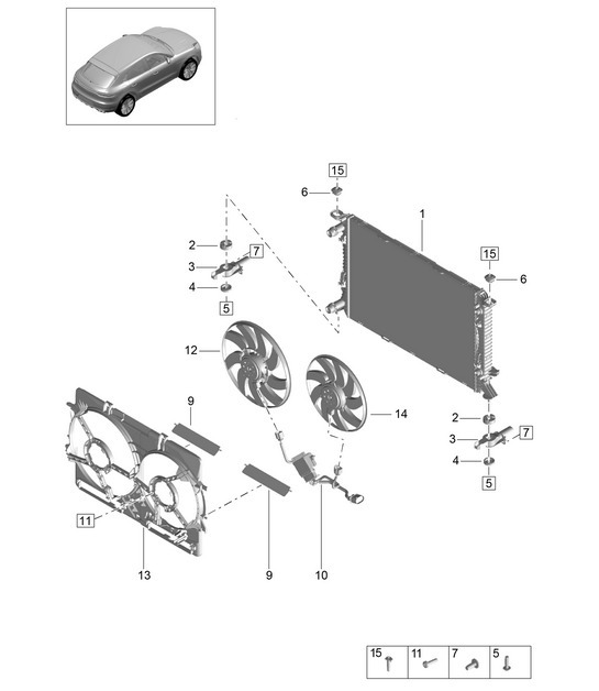 Diagram 105-210 Porsche Macan (95B) MK1 (2014-2018) Engine