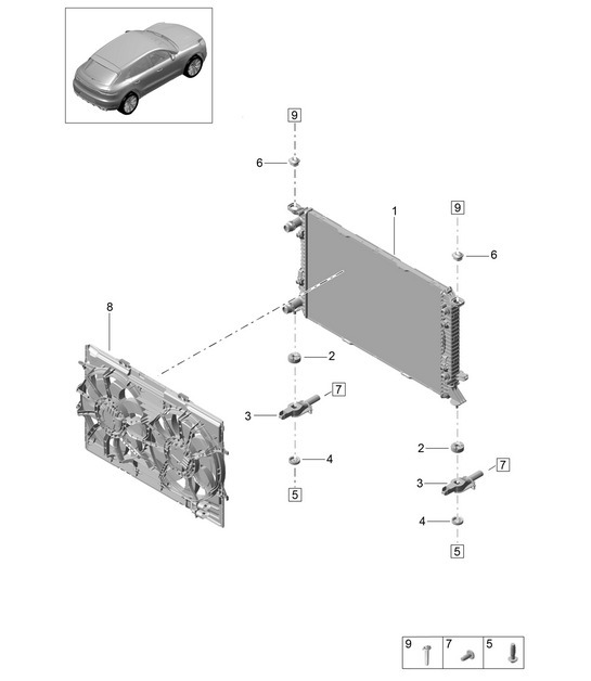 Diagram 105-220 Porsche Macan (95B) MK1 (2014-2018) Engine