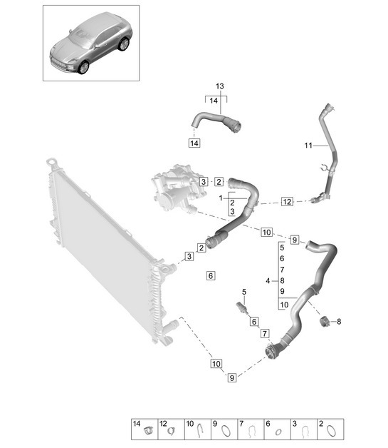 Diagram 105-330 Porsche 914 (1970-1976) Engine