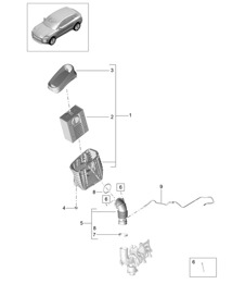 Elemento filtrante de aire / Carcasa del filtro de aire - PR:T2B - 95B (II / III) Macan 2.0L 2019 - 2024