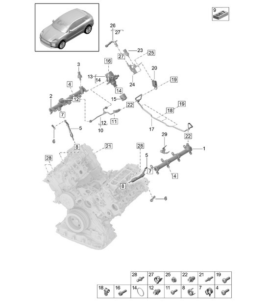 Diagram 107-005 Porsche 356 (1950-1965) Engine