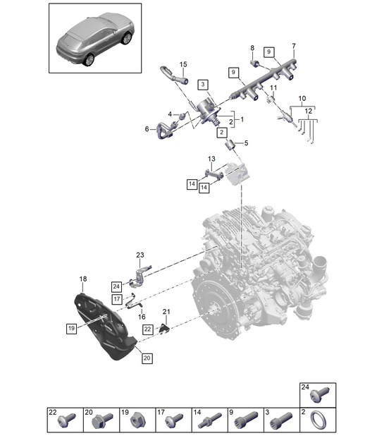 Diagram 107-020 Porsche 914 (1970-1976) Engine