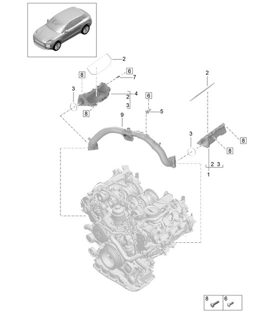 Diagram 107-100 Porsche 991 (911) MK1 2012-2016 Engine