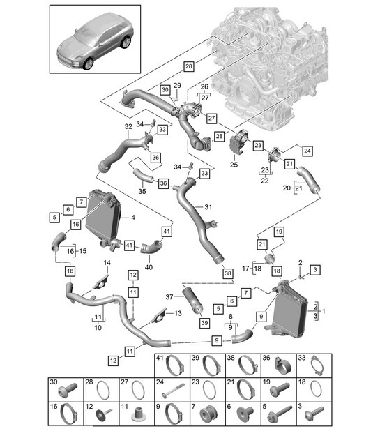 Diagram 107-200 Porsche 991 (911) MK1 2012-2016 Engine