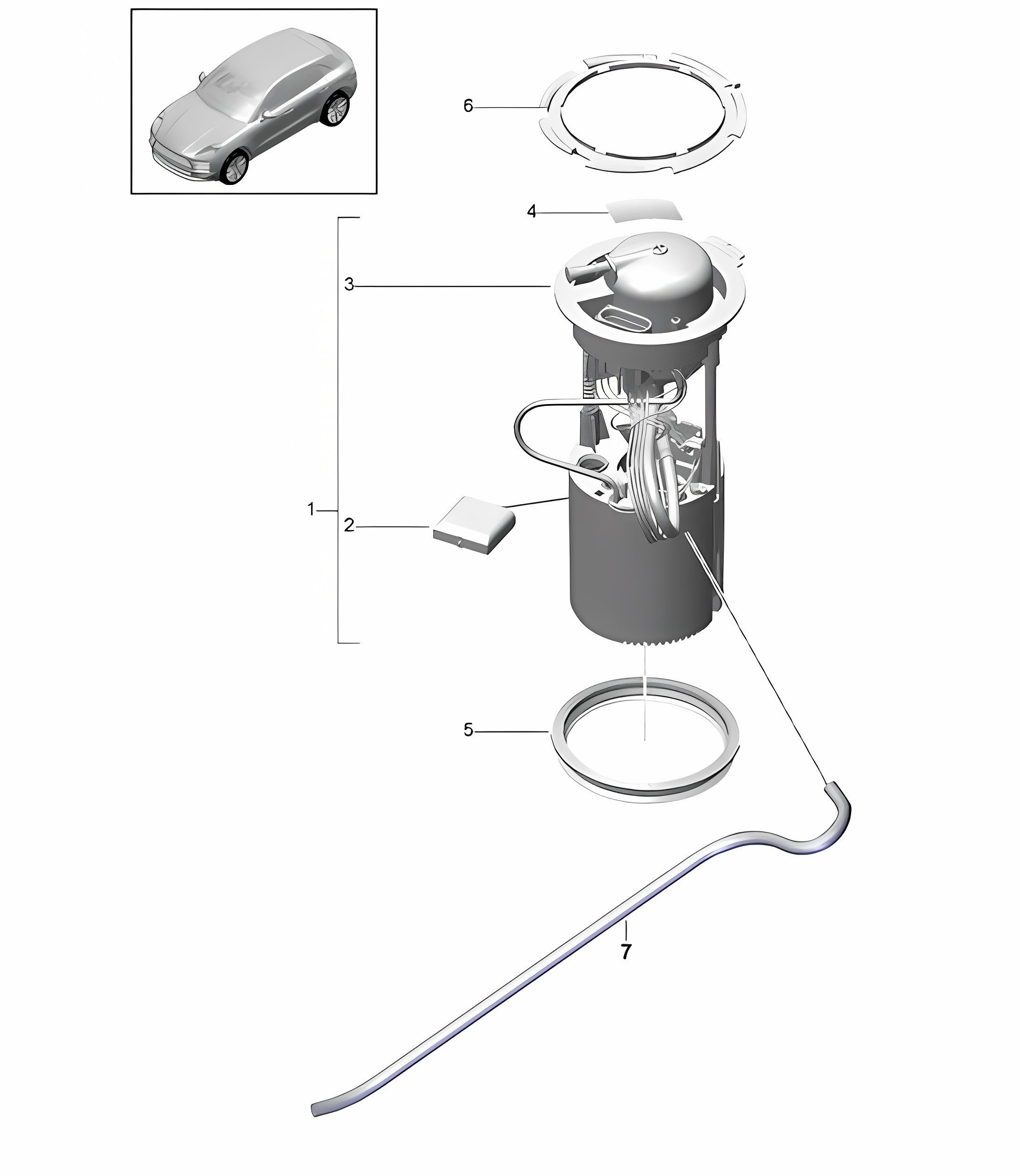 Fuel pump (complete) - PR:GP2 - 95B (II / III) Macan 2019 - 2024