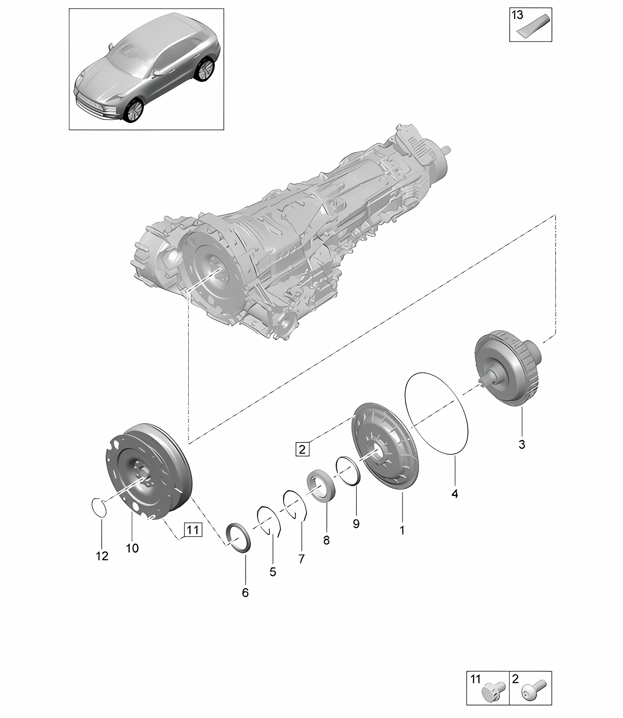 Coupling / Flywheel - PR:T2B -  95B (II / III) Macan 2.0L 2019 - 2024