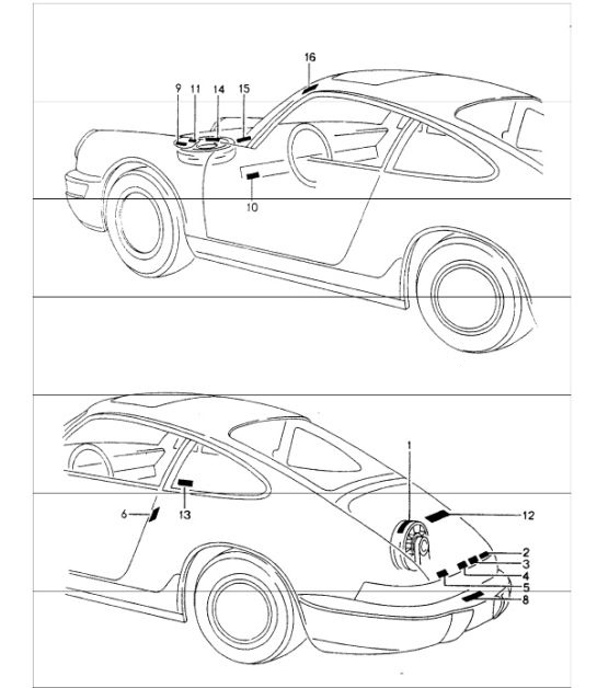 Diagram 001-05 Porsche 997 MKII Carrera C4S 3.8L 2009>> Accessoires et autres 