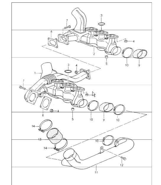 Diagram 202-05 Porsche Cayman 718 (982) 2017>> Système de carburant, système d'échappement