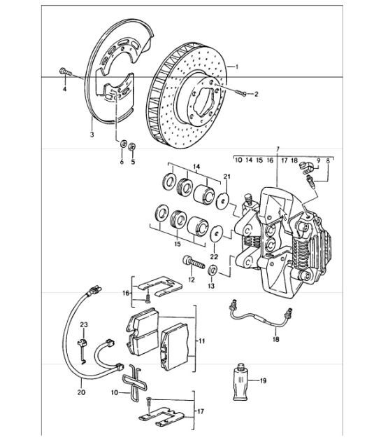 Diagram 603-03 Porsche Panamera 4S V6 Turbo 3.0L 4WD (420 ch) Roues, Freins