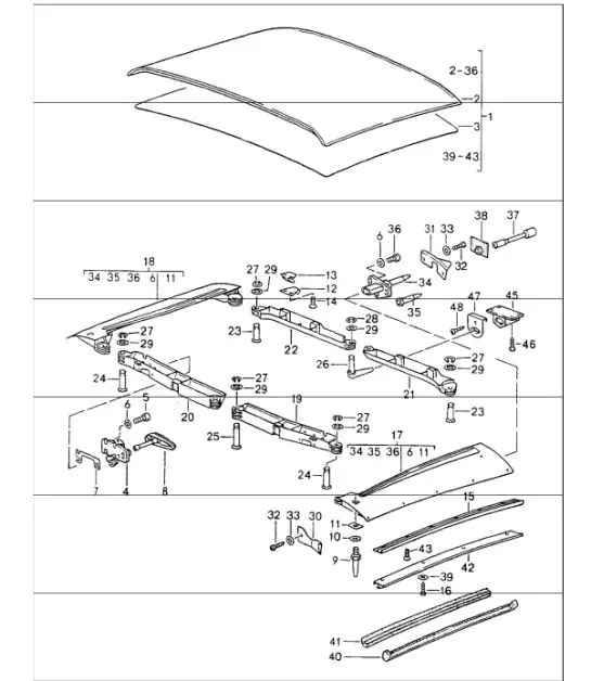 Diagram 811-05 Porsche 964 (911) (1989-1994) Carrosserie