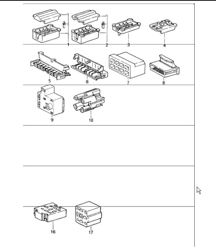 connector housing 8-pole and  9-pole 964 1989-94