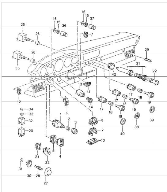 Diagram 903-06 Porsche 964 (911) RS 3.6L 1991-93 Electrical equipment
