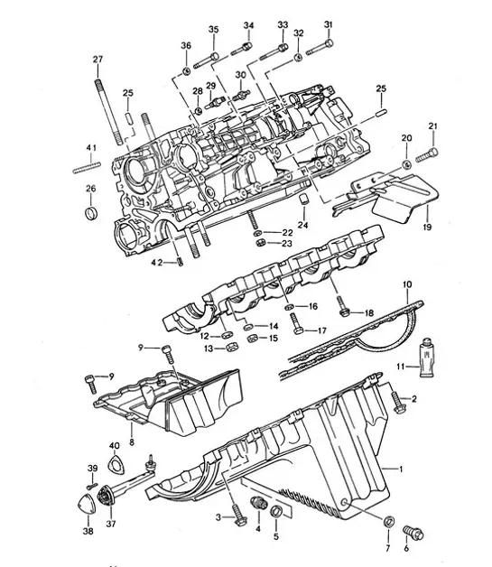 Diagram 101-010 Porsche Panamera Turbo V8 4.8L (520 PS) Motor