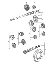 Cambio manuale / Set ruote dentate (Modello: G44.00) 968 1992-95 Cambio manuale / Set ruote dentate (Modello: G44.00) 968 1992-95
