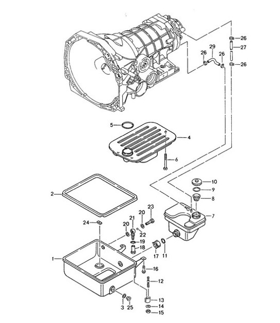 Diagram 340-001 Porsche Cayenne S/GTS 4.8L 2007>> Transmission