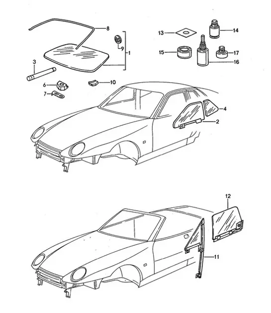 Diagram 805-000 Porsche Cayenne Turbo 4.5L 2003>> Karosserie