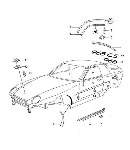 Diagram 810-000 Porsche 968 (1992-1995) Body