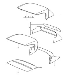Capote convertibile / Rivestimento capote convertibile - CABRIO - 968 1992-95 Capote convertibile / Rivestimento capote convertibile - CABRIO - 968 1992-95