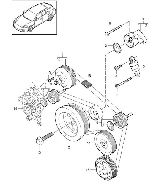 Diagram 102-060 Porsche 997 Carrera 2 3.6L 2005>> Engine