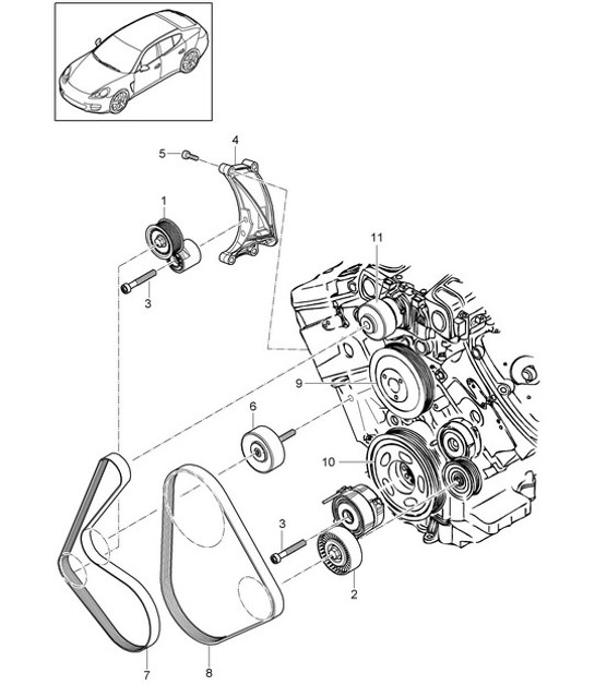 Diagram 102-080 Porsche Cayenne Coupe E-Hybrid V6 3.0L 340Hp 