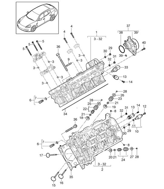 Diagram 103-006 Porsche Panamera GTS V8 4.8L Engine