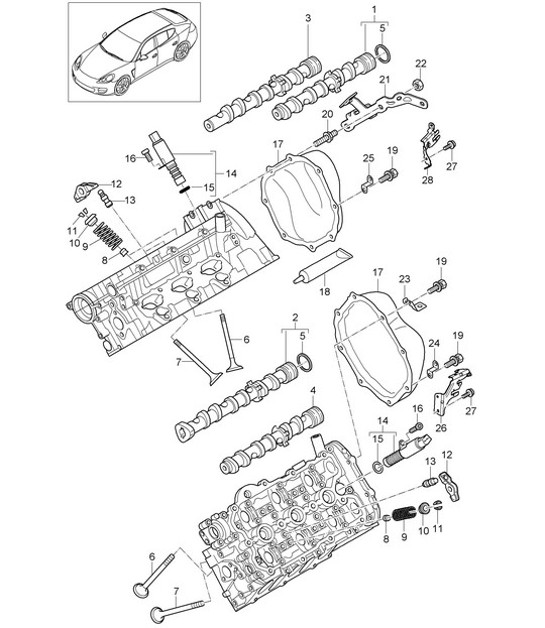 Diagram 103-052 Porsche Panamera S Hybrid V6 3.0L Engine