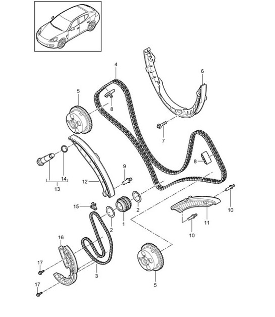 Diagram 103-072 Porsche Cayenne S V6 3.0L Hybrid 380PS Motor