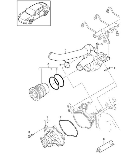 Diagram 105-000 Porsche Cayman S 3.4L 987C 2005-08 Engine