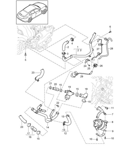 Diagram 105-060 Porsche Cayenne S 4.5L V8 2003>> Engine