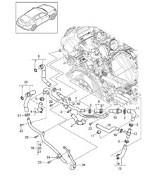 Coolant cooling system / Electric drive (Model: CGEA,CGE, CGFA) Panamera 970 (G1) 3.0L HYBRID  2014>> Coolant cooling system / Electric drive (Model: CGEA,CGE, CGFA) Panamera 970 (G1) 3.0L HYBRID  2014>>
