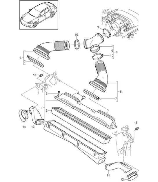 Diagram 106-000 Porsche Panamera 970 MK1 (2009-2013) Motor