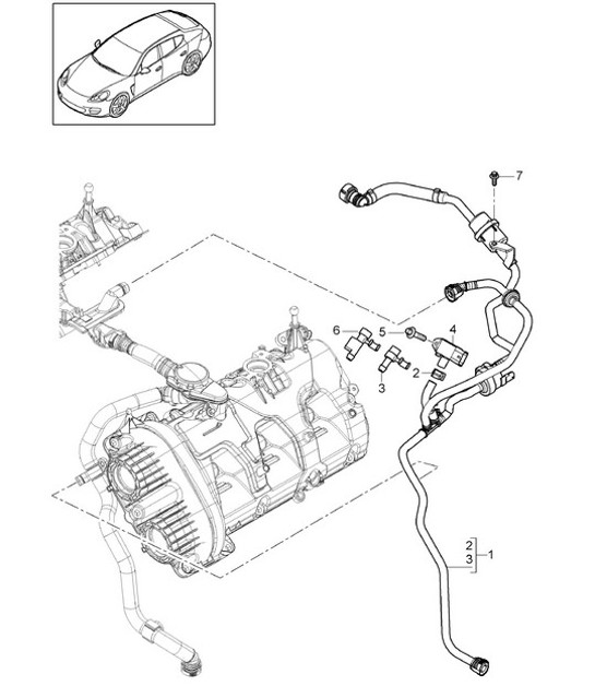 Diagram 107-010 Porsche Cayenne Turbo S V8 4.8L Petrol 550HP Engine
