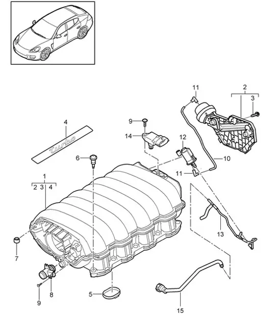 Diagram 107-045 Porsche 993 (911) C2S 1994-97 Motor