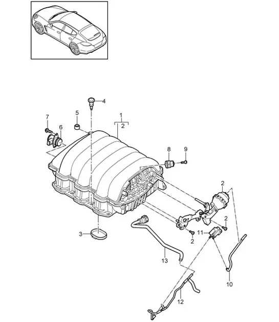 Diagram 107-050 Porsche Boxster 987 2.7L 2005-08/08 Moteur
