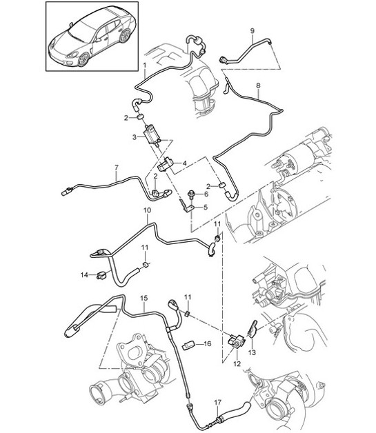 Diagram 107-080 Porsche 996 C2 3.6L 09/01-2005 Engine