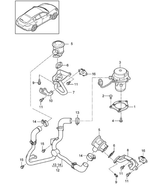 Diagram 108-005 Porsche Cayenne GTS V8 4.8L Petrol 400HP Engine