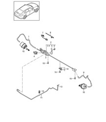 Abgasanlage / Sportversion und Turbo S / Steuerleitung (PR:176,XLF) Panamera 970 (G1) 2010-16