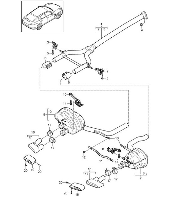 Diagram 202-080 Porsche Cayman GT4 718 4.0L / GT4 RS 718 4.0L 
