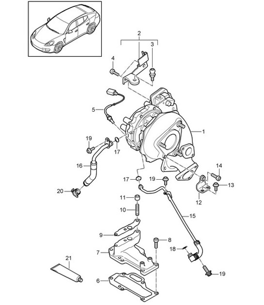 Diagram 202-097 Porsche 996 C4S 3.6L 09/01-2005 Fuel System, Exhaust System