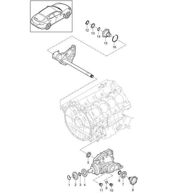 Diagram 305-010 Porsche Cayenne Turbo V8 4.8L Gasolina 500 CV Transmisión