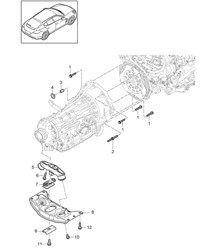 Mounting parts for engine and transmission / Transmission carrier (Model: A7000) Panamera 970 (G1) 3.0L HYBRID 2012-16