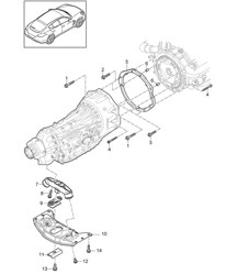Mounting parts for engine and transmission / Transmission carrier (Model: A7010,A7011) Panamera 970 (G1) 3.0L DIESEL 2012-16