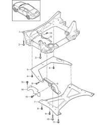 Draagframe / Dwarsbalk / Beschermplaat Panamera 970 (G1) 2010-16