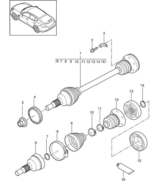 Diagram 401-020 Porsche Cayman GTS 718 2.5L PDK (365 Bhp) Front Axle, Steering 